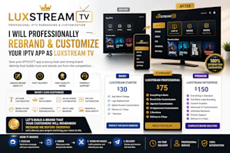 professionally rebrand your iptv app as luxstream TV