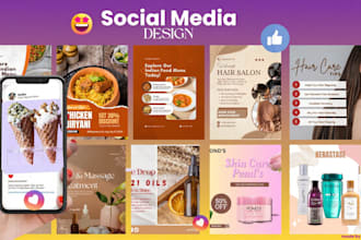 design instagram posts, facebook posts, social media posts and image ads