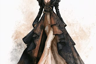 create a simple fashion illustration