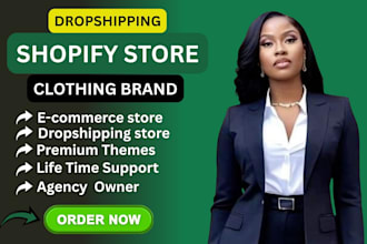 create a professional shopify store or dropshipping store