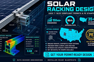 engineer permit solar mounting racking structural design, pe stamp california