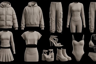 create second life mesh glb 3d clothing garment clo3d y2k marvelous designer