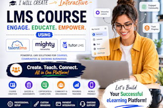 create interactive lms course using talentlms, mighty network, tutorlms