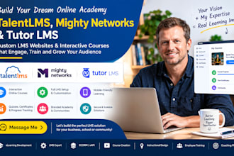 build interactive lms website or course for talentlms, mighty network, tutorlms
