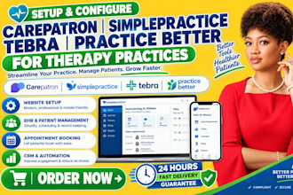 setup carepatron simplepractice tebra practice better for theraphy practices
