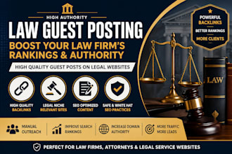 create 5 guest post backlinks for legal business website