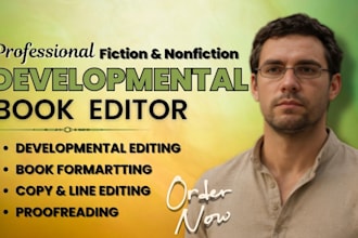 developmental or copy editing for fiction novel, memoir, non fiction book editor