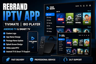 rebrand iptv app, tivimate, ibo player for android and smart