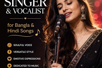 be your female singer or vocalist for bangla and hindi songs