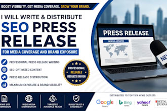 write and distribute SEO press release for media coverage and brand exposure