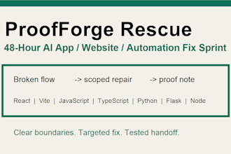 fix your broken ai app website or automation in 48 hours