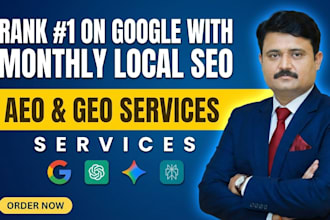 do monthly local SEO, GEO, aeo aio service backlinks service for website ranking