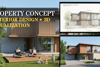 design property concept, exterior design and architectural visualization
