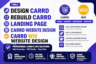 design rebuild carrd landing page carrd website design carrd wix website design