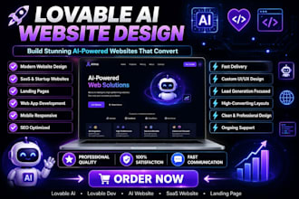design a responsive lovable ai website dev website ai web app landing page