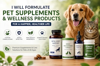 formulate pet supplements vitamins wellness products and animal care solution