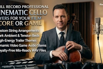record professional cinematic cello layers for your film score or game