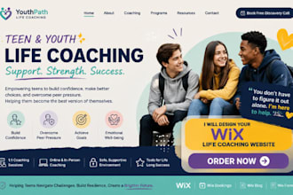 design wix teen youth life coaches site adolescent coaching  peer pressure site