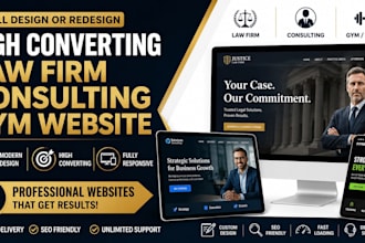 design or redesign  high converting law firm consulting gym  website design