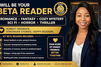 be dark romance fantasy beta reader cozy mystery beta reader sci fi beta reader