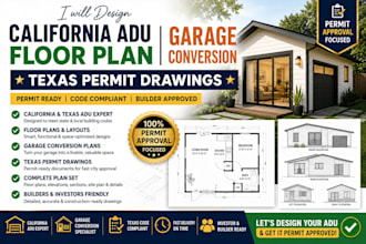 design california adu floor plan garage conversion texas permit drawing
