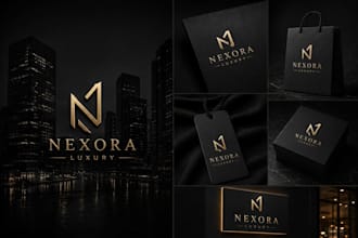 create a modern luxury logo design and brand identity