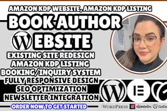 book author website, amazon KDP website, amazon KDP listing, author website