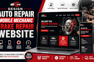design auto repair, mobile mechanic, brake repair website