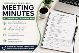 create meeting minutes and action notes