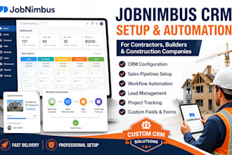 configure jobnimbus CRM for contractors, builders and workflow automation