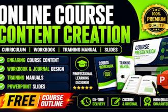 create a professional online course curriculum and content