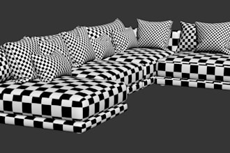 create 3d furniture bed, 3d chair, armchair, mattress 3d modeling rendering