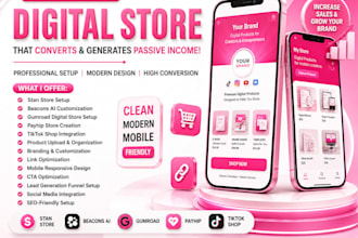 set up your stan store design stan store website and digital products