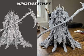 sculpt 3d miniature, dnd figurine and character stl design for 3d printing