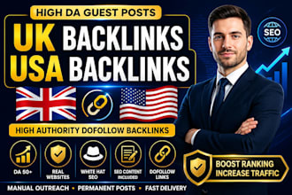 provide USA,UK backlinks with high da guest post