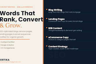 write SEO optimized and conversion focused content