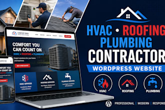 design hvac roofing plumbing contractor wordpress website