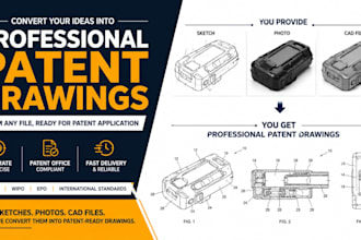 convert cad files, sketches, and photos into patent drawings
