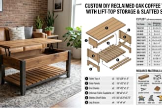 draw custom furniture,carpentry diy woodwork project with cutlist and materials