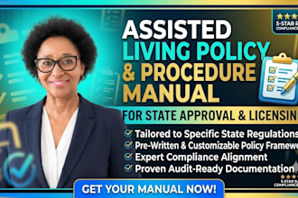 write assisted living policy and procedure manual for state approval