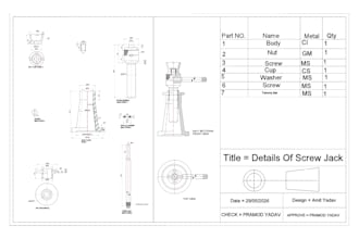 do 2d drafting and 3d assembly modeling of mechanical parts