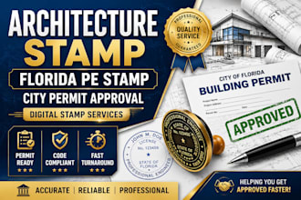 architecture stamp, digital, architect, florida pe stamp for city permit