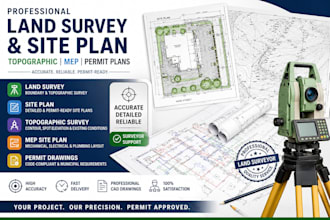 provides land survey, site plan, mep typographical survey with surveyor