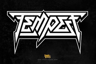 design an aggressive thrash metal band logo