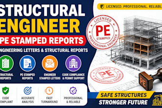 structural engineer pe stamped report, structural report, engineer stamp letter