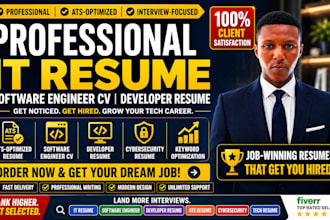 write professional IT resume, software engineer CV and developer resume