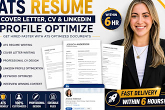 design ats resume, cover letter, cv, linkedin profile optimize within 6 hr