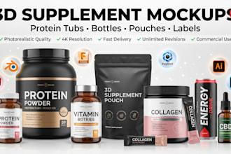 3d product design 3d packaging mockup 3d product rendering for supplement label
