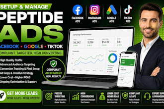 setup compliant peptide nutraceutical supplements seo google tiktok ads