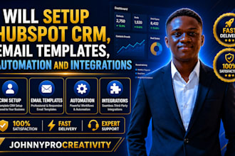 setup hubspot CRM, hubspot email templates, automation and integrations